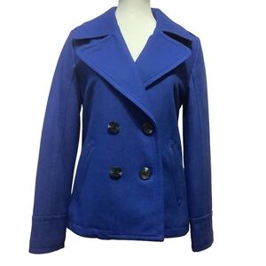 AMERICAN EAGLE BLUE WOOL BLEND DOUBLE BREASTED PEA COAT/ NWT/ Size M